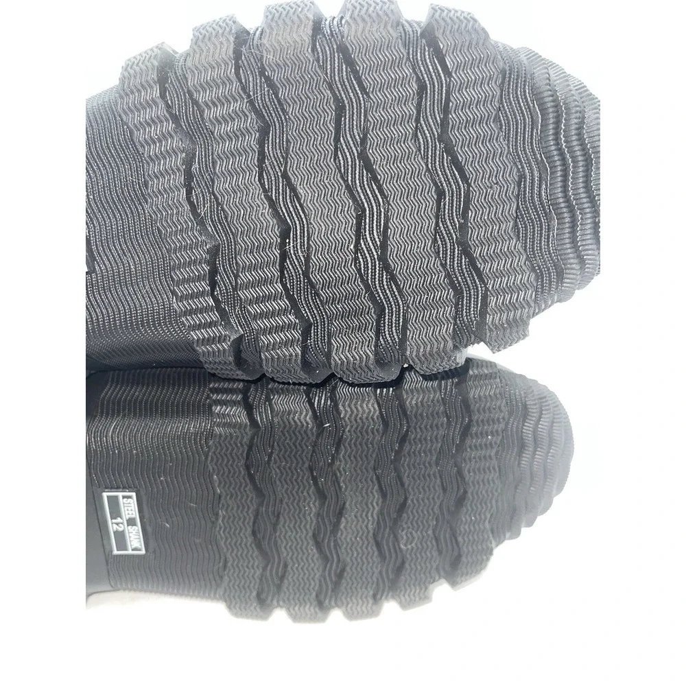 TIDEWE Rubber Boots for Men Waterproof Rain Boots Steel Shank Size 12 Black